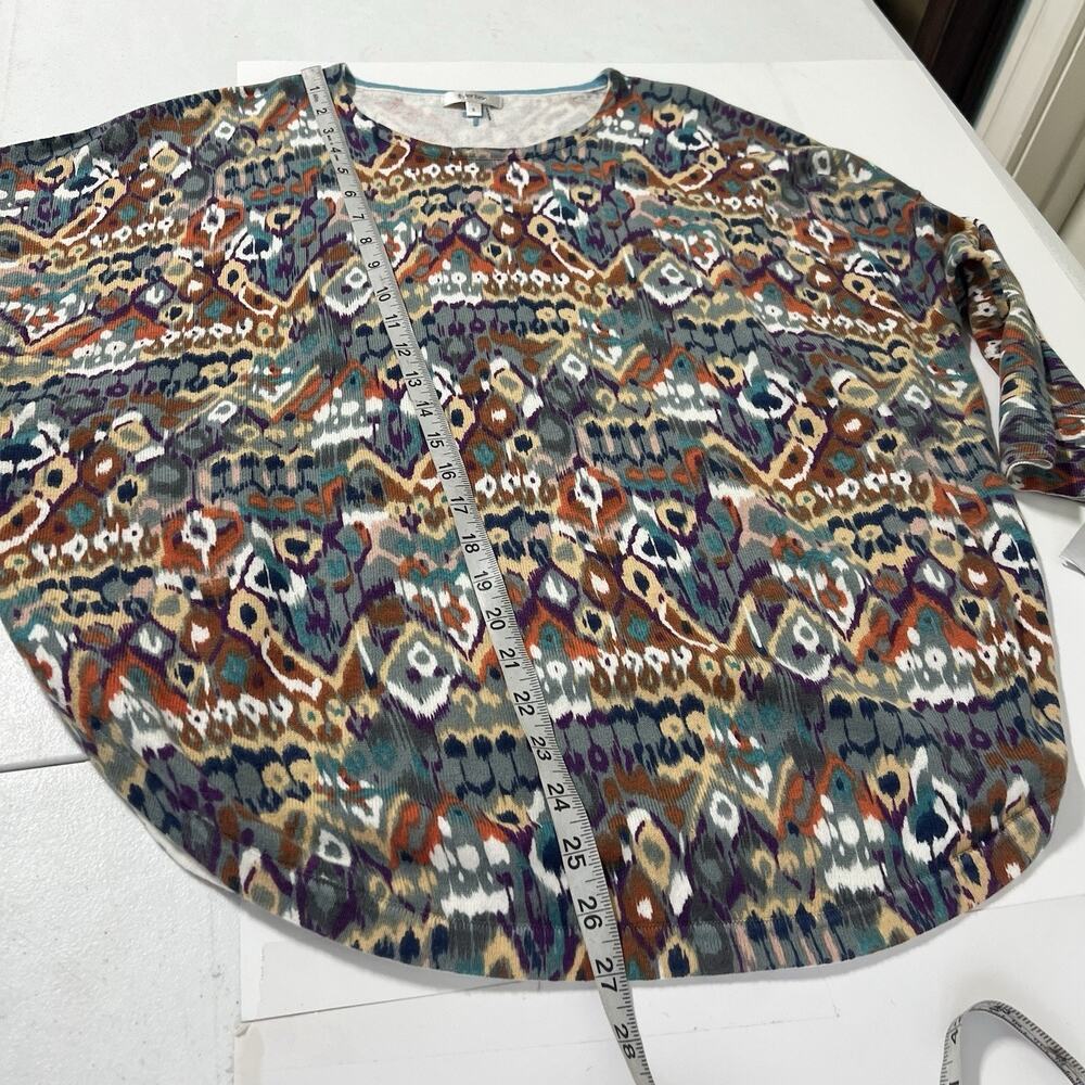 Tyler Boe Dolman Sleeve Sweater Cotton Cashmere Blend Size Small Geometric Aztec - Picture 11 of 12
